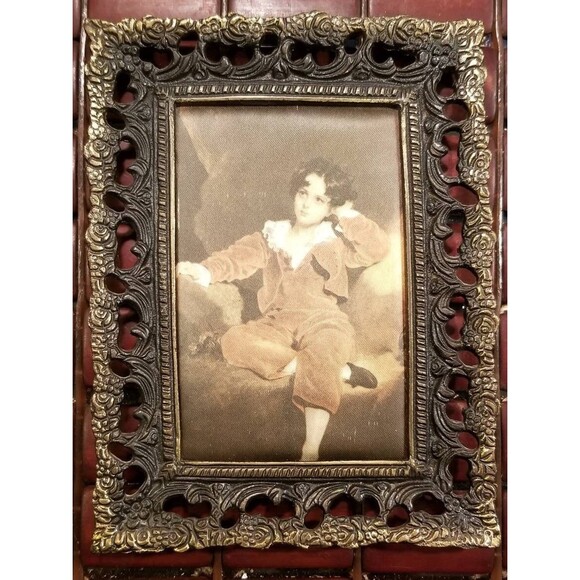 Vintage Portrait on Fabric of The Red Boy, Master Lambton by Sir Thomas Lawrence - Picture 1 of 2